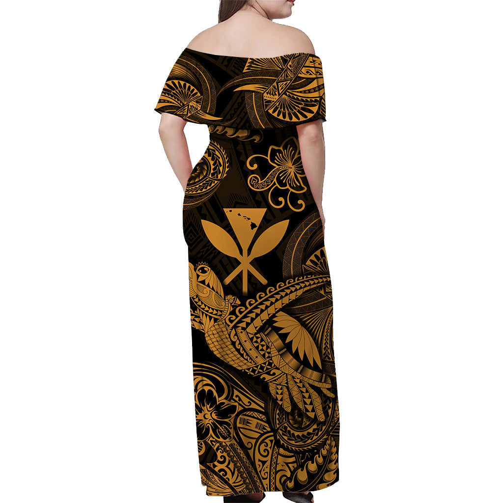 Hawaii Turtle Map Polynesian Matching Hawaiian Outfits For Couples Kanaka Maoli Unique Style - Gold LT8 - Wonder Print Shop