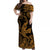 Polynesian Matching Hawaiian Outfits For Couples Hawaii Angry Shark Polynesian Dress and Hawaiian Shirt Unique Style - Gold LT8 - Wonder Print Shop
