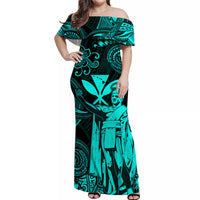 hawaii-king-kamehameha-map-polynesian-off-shoulder-long-dress-kanaka-maoli-unique-style-turquoise