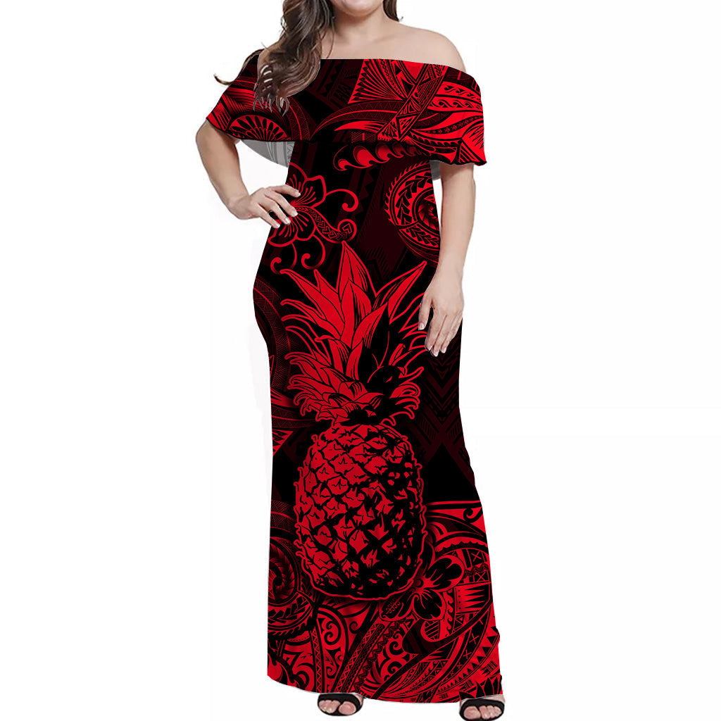 hawaii-pineapple-polynesian-off-shoulder-long-dress-unique-style-red