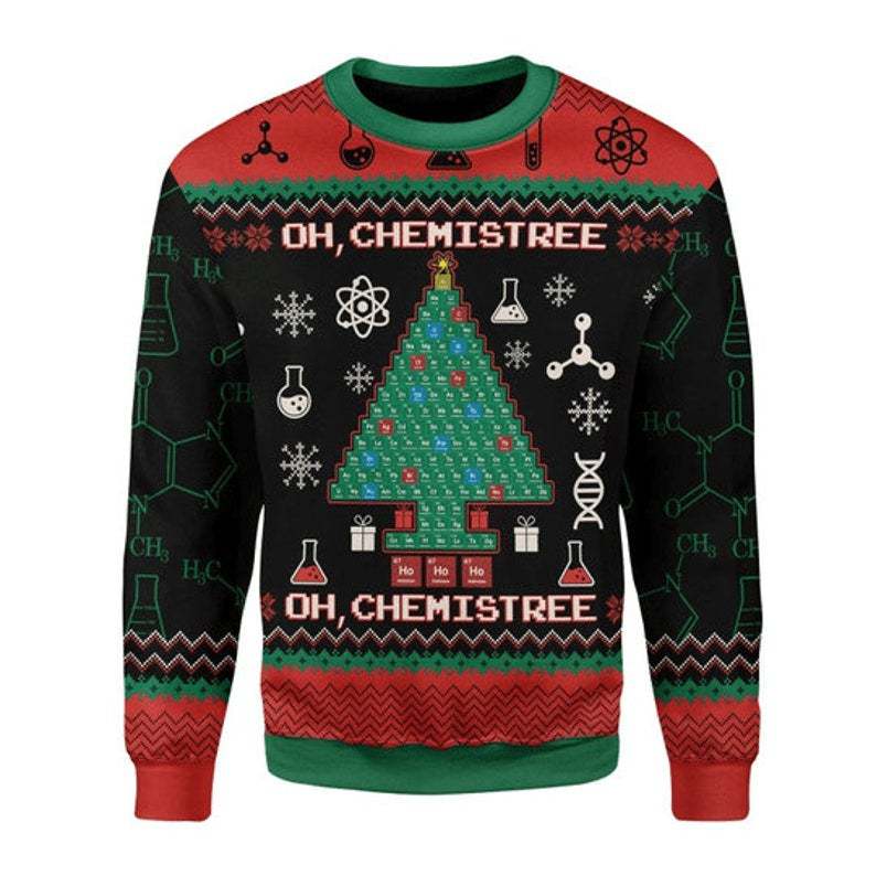 Oh Chemis Tree Science Lover Ugly Christmas Sweater - Wonder Print Shop