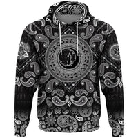 Viking Hoodie Old Scandinavian Runic Grunge Letters with Bandana Paisley Style RLT12 - Wonder Print Shop