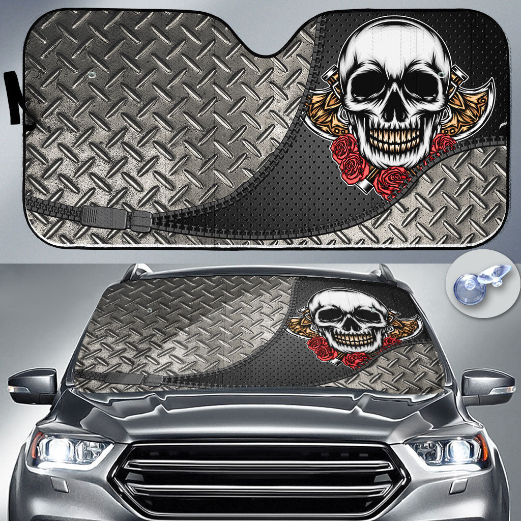 viking-auto-sun-shades-old-skeleton-head-with-axe-premium-auto-sun-shades