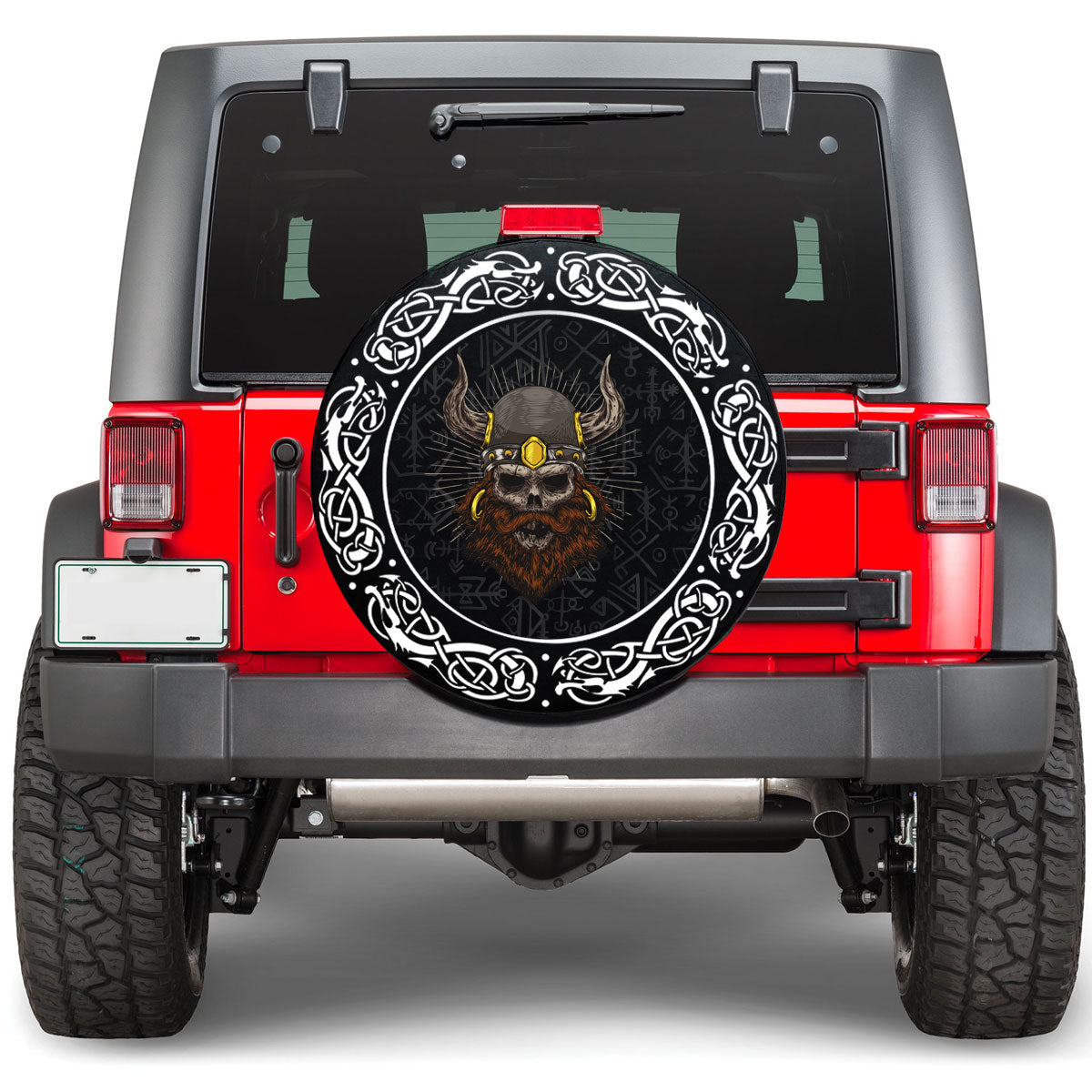 Viking Old Skull Face Isolated Viking Spare Tire Cover RLT12 - Wonder Print Shop