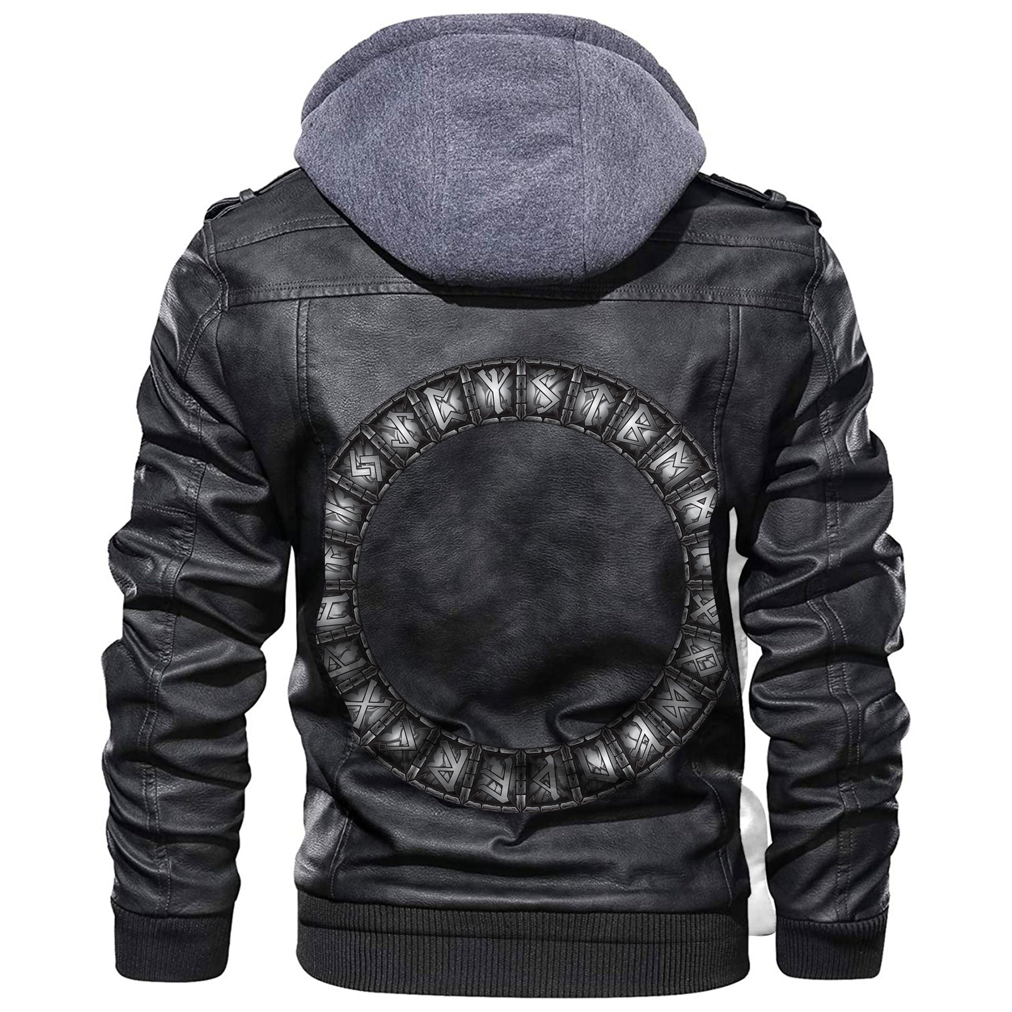 Viking Old Scandinavian Circle Of Nordic Signs Rune Leather Jacket RLT12 - Wonder Print Shop
