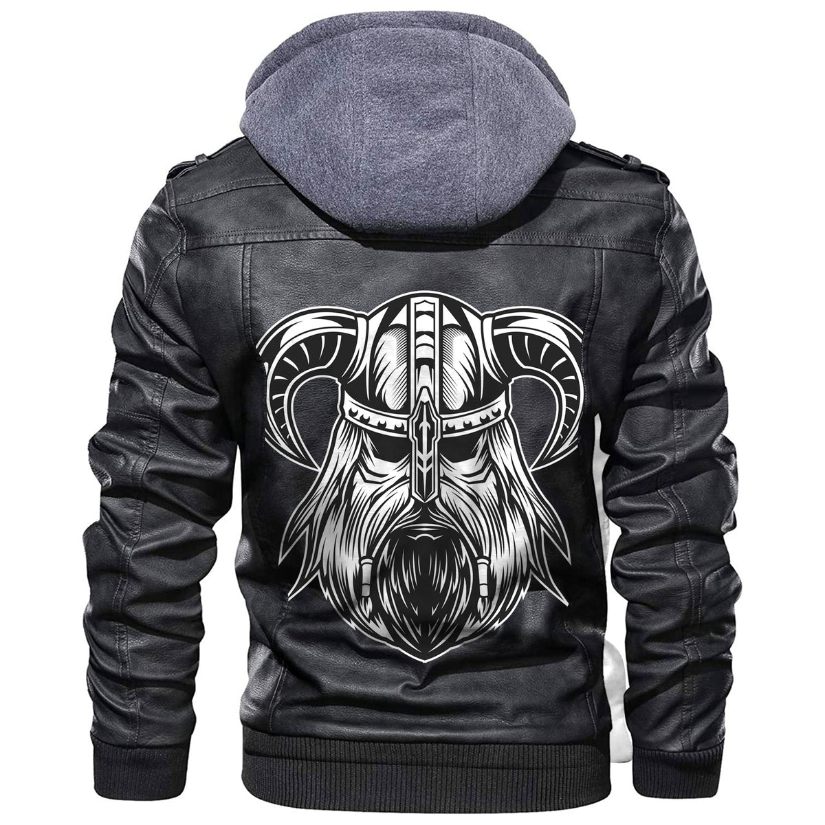 Viking On Dark Background Leather Jacket RLT12 - Wonder Print Shop
