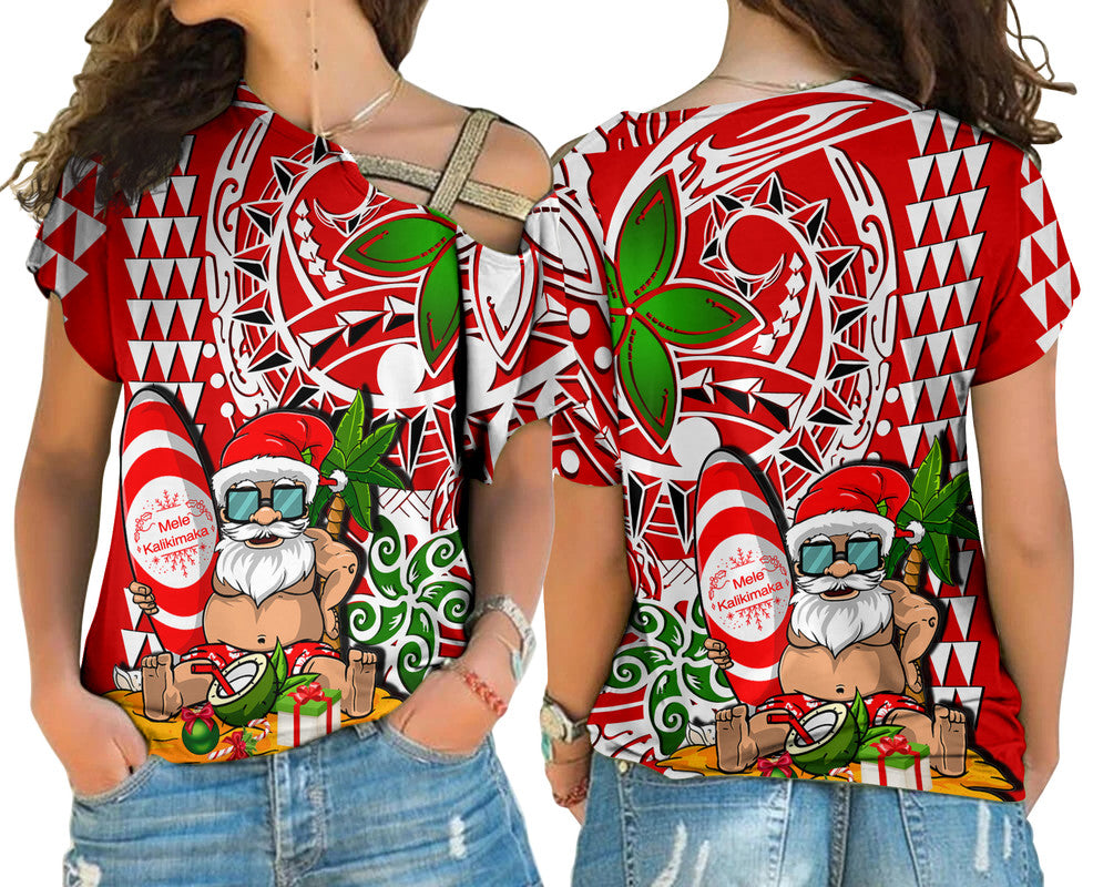 hawaii-mele-kalikimaka-santa-claus-beach-cross-shouder-shirt