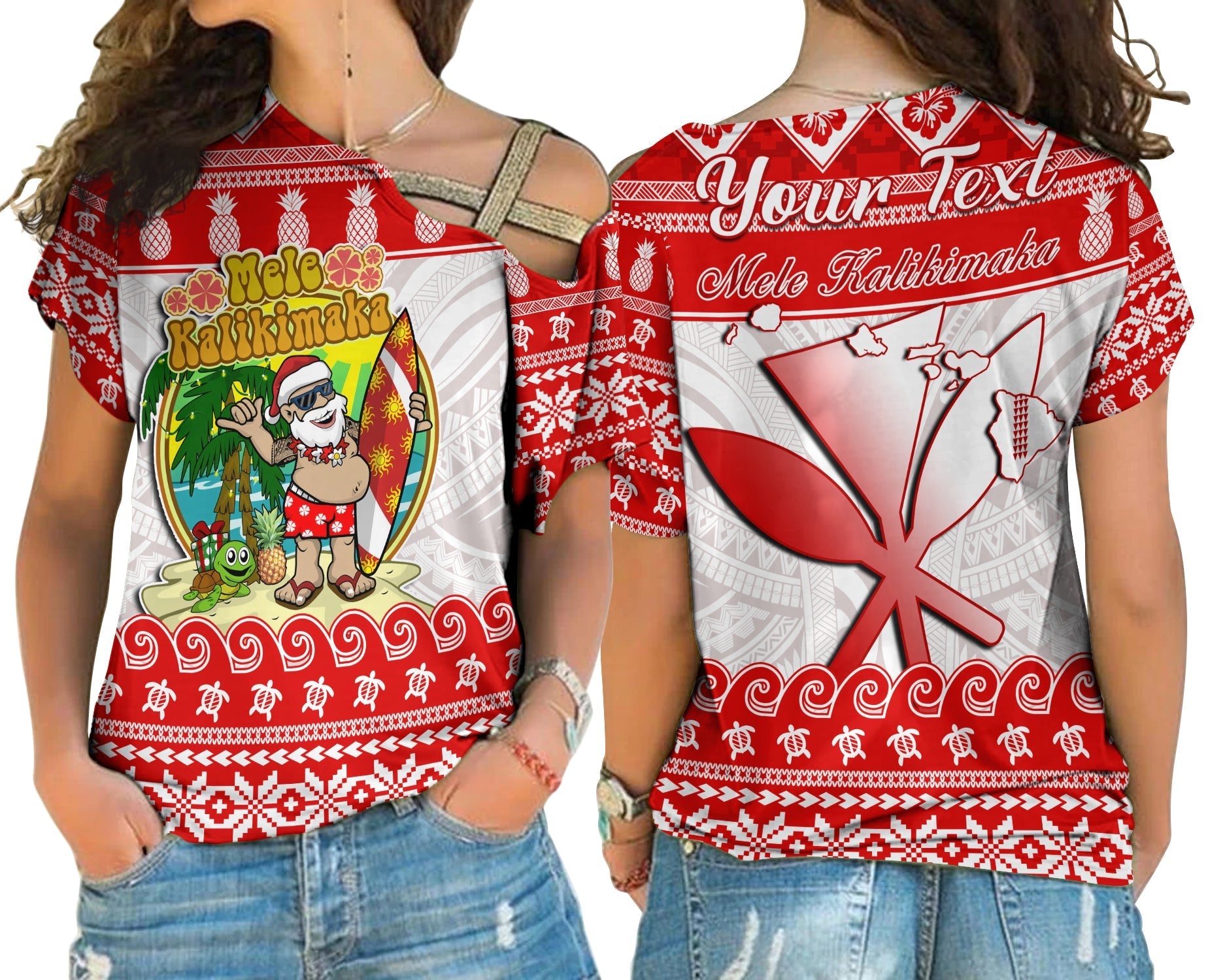 custom-personalised-hawaii-christmas-cross-shoulder-shirt-kanaka-polynesian-santa-claus-mele-kalikimaka