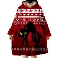 Jolakotturinn Iceland Yule Cat With Christmas Pattern Wearable Hoodie Blanket - Wonder Print Shop