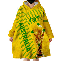 Personalised Australia Soccer WC 2022 Wearable Hoodie Blanket Socceroos Sporty Style - Wonder Print Shop