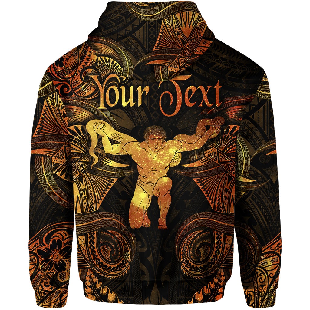 Custom Ophiuchus Zodiac Polynesian Zip Hoodie Unique Style Gold LT8 - Wonder Print Shop