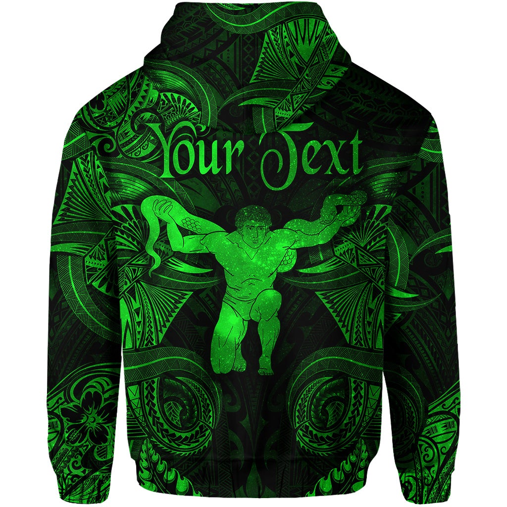 Custom Ophiuchus Zodiac Polynesian Hoodie Unique Style Green LT8 - Wonder Print Shop