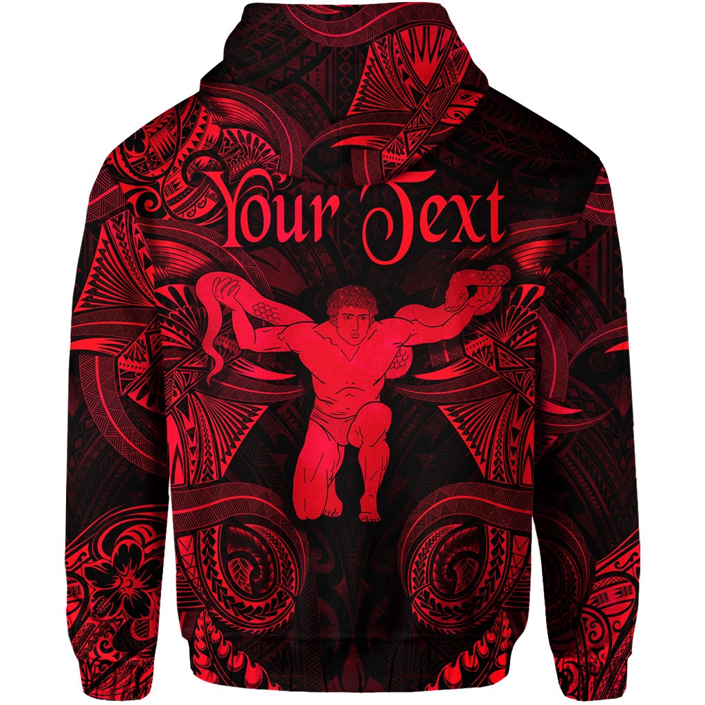 Custom Ophiuchus Zodiac Polynesian Zip Hoodie Unique Style Red LT8 - Wonder Print Shop