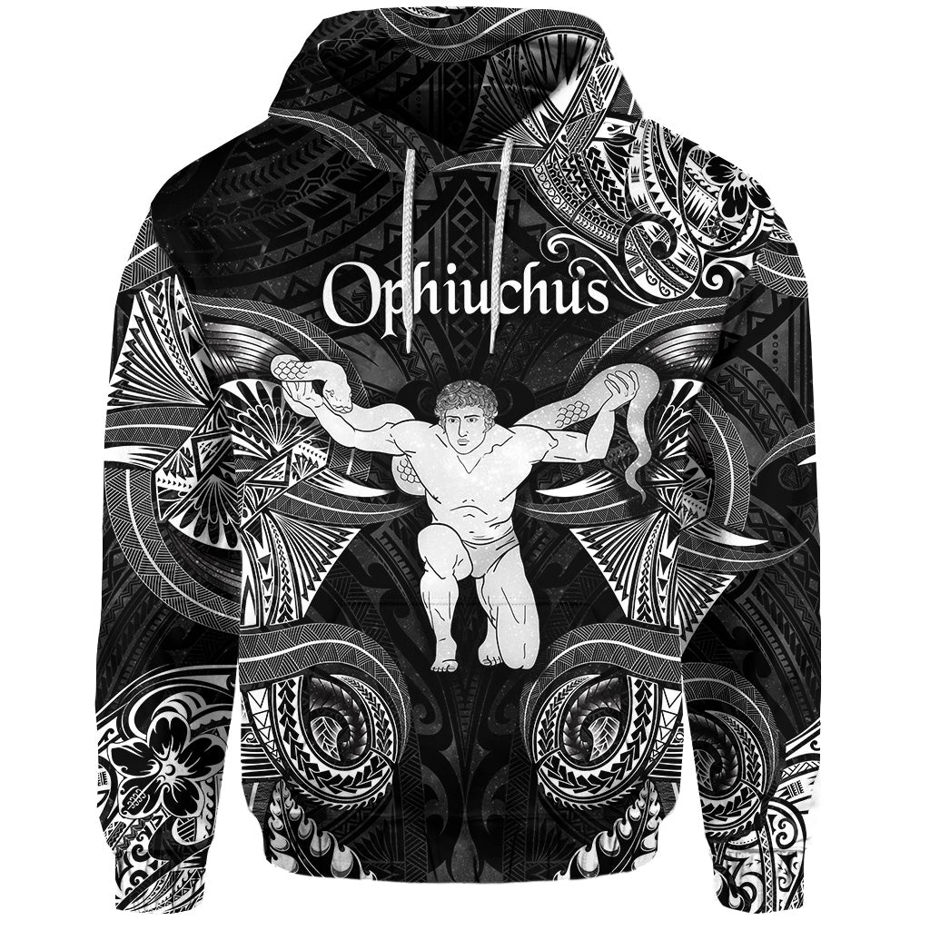 Custom Ophiuchus Zodiac Polynesian Hoodie Unique Style Black LT8 - Wonder Print Shop