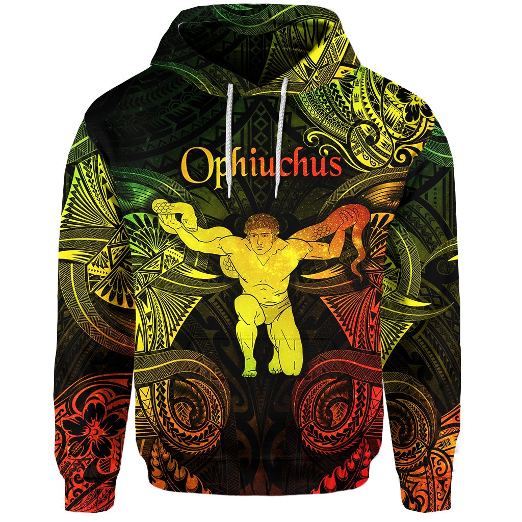 Custom Ophiuchus Zodiac Polynesian Hoodie Unique Style Reggae LT8 - Wonder Print Shop