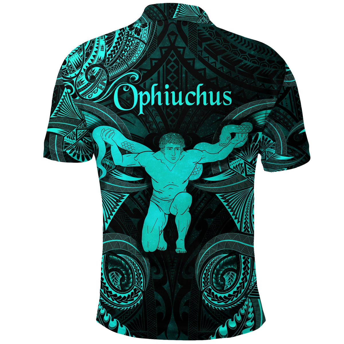Ophiuchus Zodiac Polynesian Polo Shirt Unique Style Turquoise LT8 - Wonder Print Shop