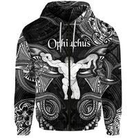 Custom Ophiuchus Zodiac Polynesian Zip Hoodie Unique Style Black LT8 - Wonder Print Shop