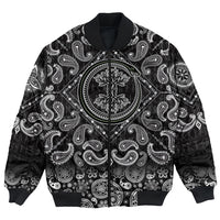 Viking Bomber Jacket Ouroboros Serpent Curled Up Around Yggdrasil with Bandana Paisley Style RLT12 - Wonder Print Shop