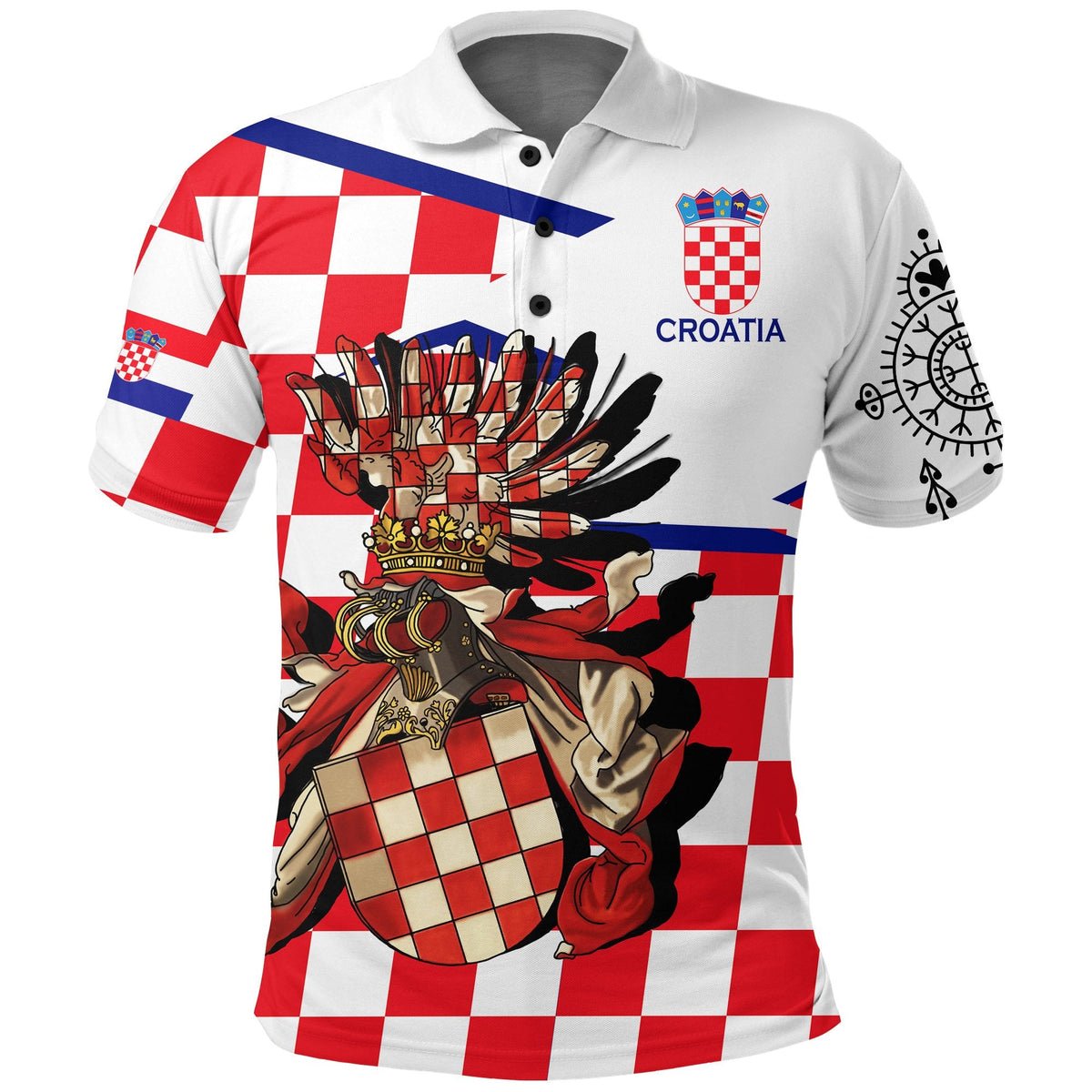 Croatia Polo Shirt Croatian Tattoo - Wonder Print Shop