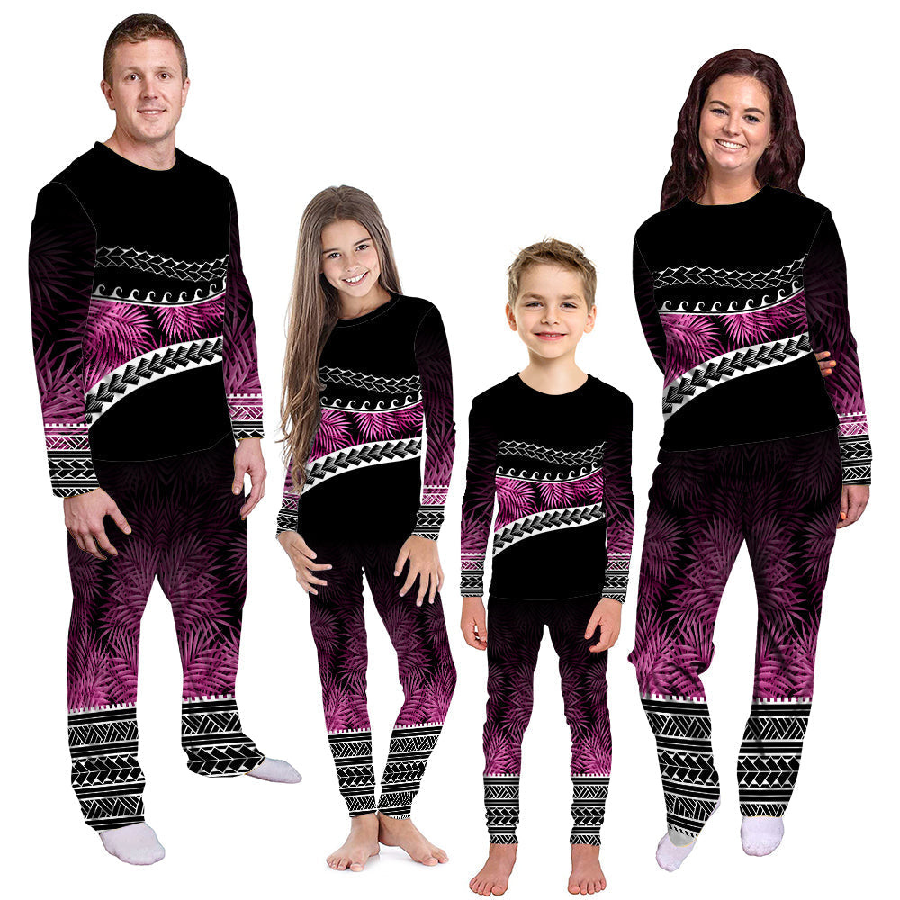 polynesian-pattern-pajama-set-palm-style-pink