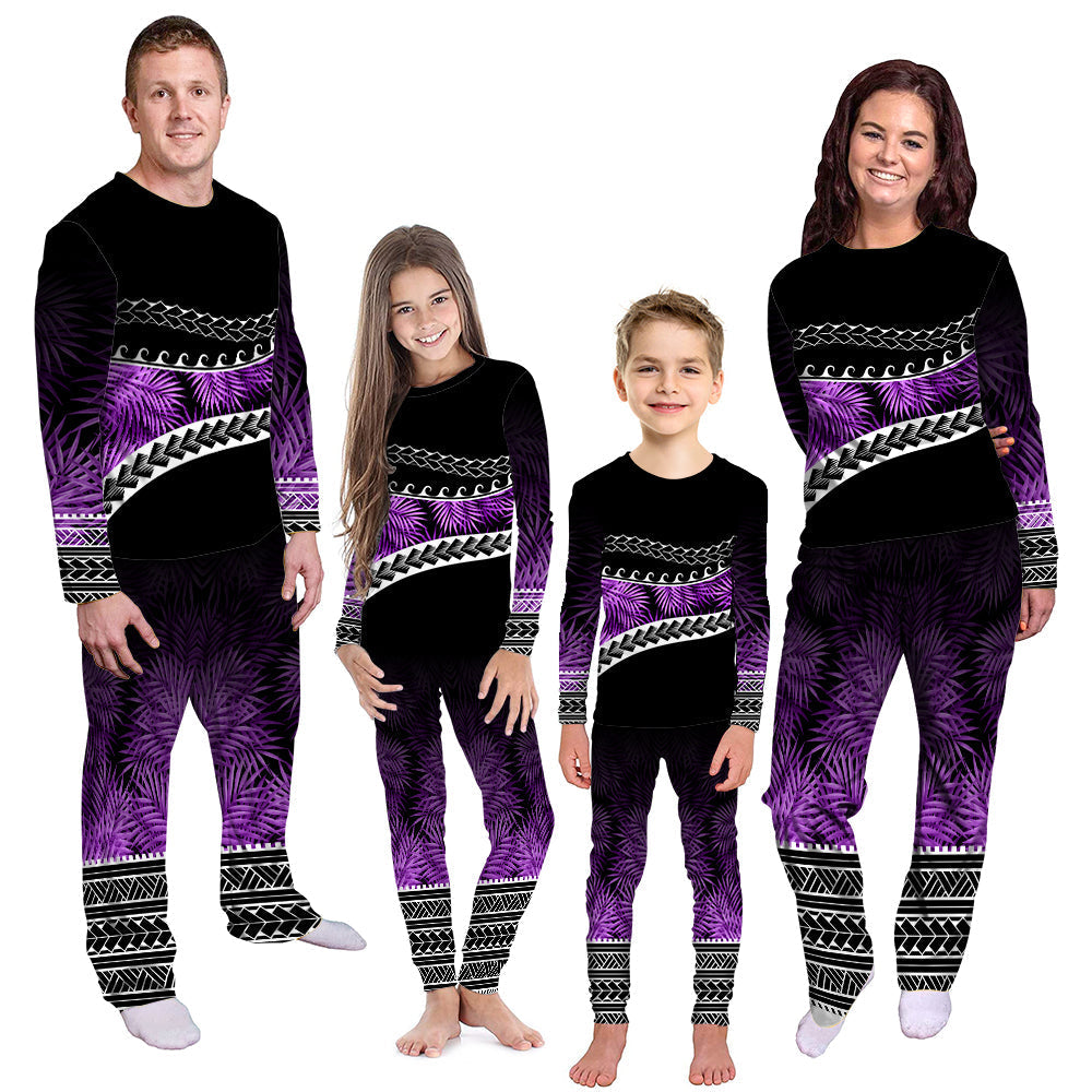 polynesian-pattern-pajama-set-palm-style-purple
