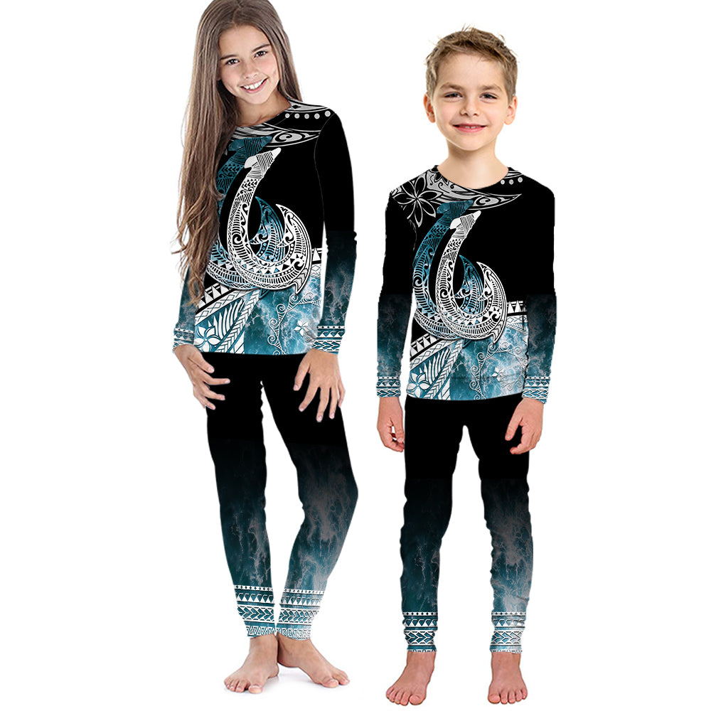 polynesian-pajama-set-kid-ocean-waves-style-fish-hook