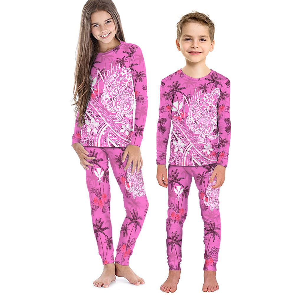 hawaii-aloha-pajama-set-kid-palm-trees-mix-turtle-pink