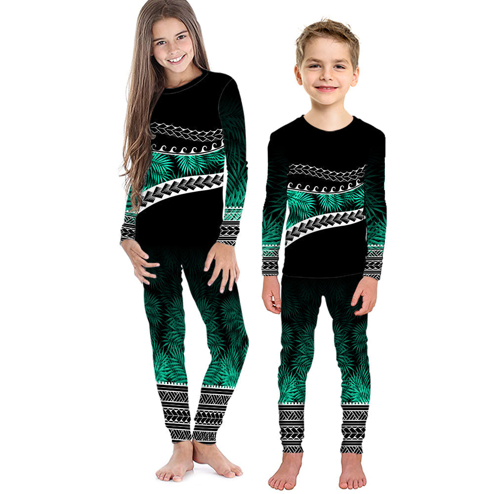 polynesian-pattern-pajama-set-kid-palm-style-teal