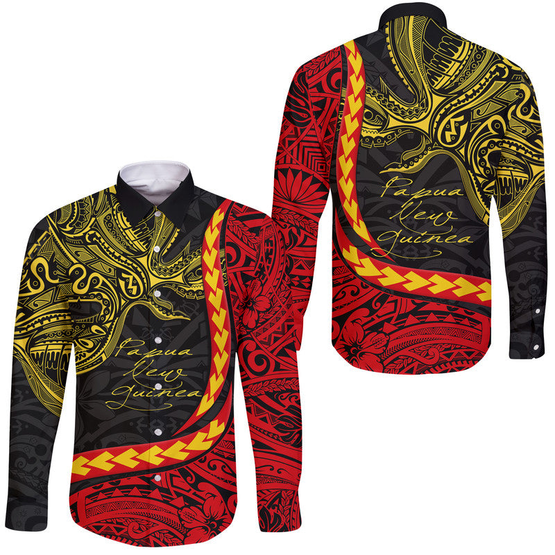 Papua New Guinea Hawaii Long Sleeve Button Shirt Unique Bird Style - Wonder Print Shop