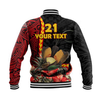 Custom Personalised Papua New Guinea Baseball Jacket Unique Bird With Tropical Vintage Plant LT9 - Wonder Print Shop