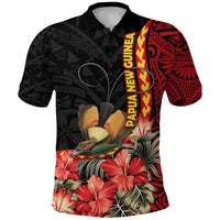 Custom Papua New Guinea Polo Shirt Unique Bird With Tropical Vintage Plant - Wonder Print Shop