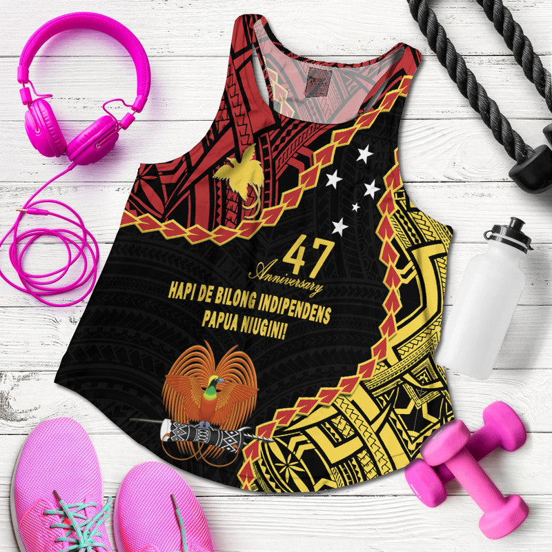Papua New Guinea 47th Anniversary Women Racerback Tank Hapi De bilong Indipendens Papua Niugini - Wonder Print Shop