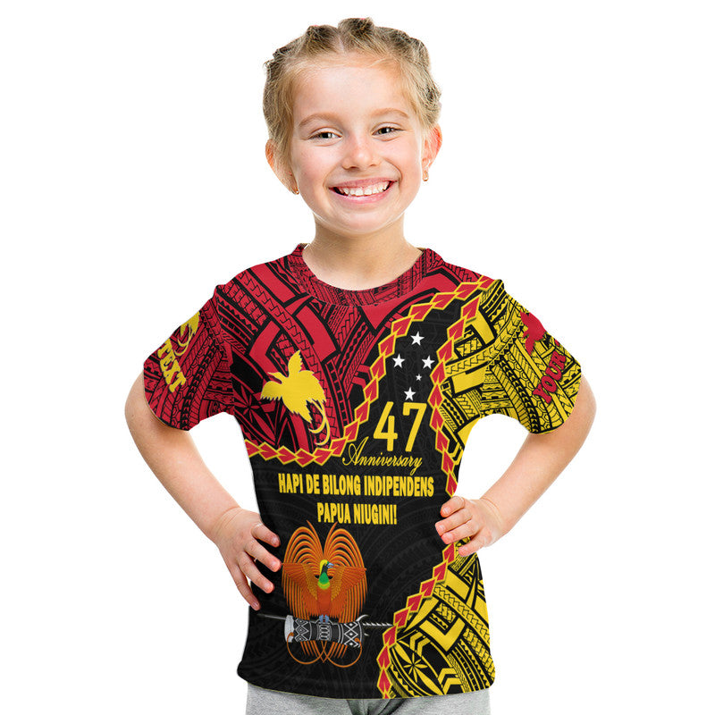 Custom Papua New Guinea 47th Anniversary T Shirt Hapi De bilong Indipendens Papua Niugini - Wonder Print Shop