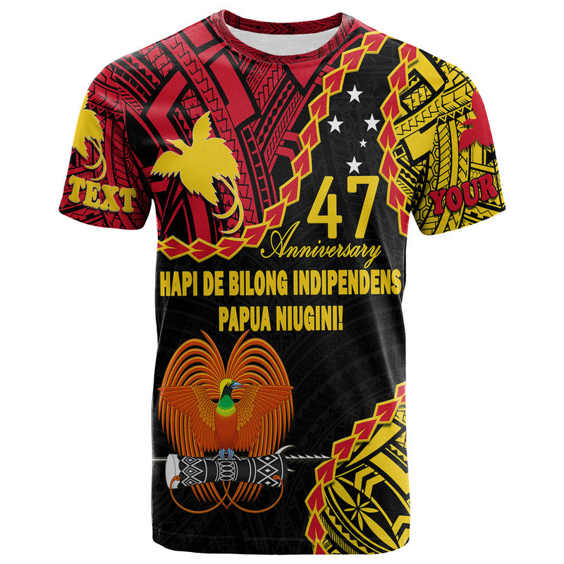 Custom Papua New Guinea 47th Anniversary T Shirt Hapi De bilong Indipendens Papua Niugini - Wonder Print Shop
