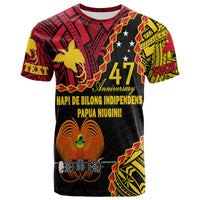 Custom Papua New Guinea 47th Anniversary T Shirt Hapi De bilong Indipendens Papua Niugini - Wonder Print Shop