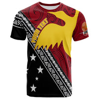 Custom Papua New Guinea Bird of Paradise with Polynesian Pattern T Shirt - Wonder Print Shop