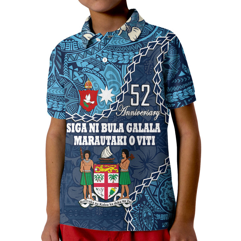 Fathers Day Fiji Polo Shirt 52nd Anniversary Siga Ni Bula Galala Marautaki O Viti - Wonder Print Shop