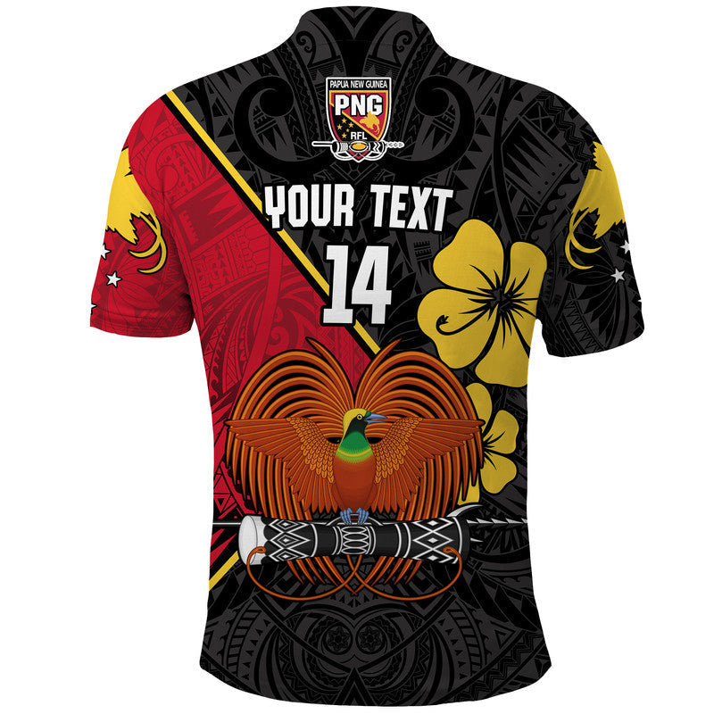 (Custom Text and Number) The Kumuls PNG Polo Shirt Papua New Guinea Polynesian Dynamic Style Black - Wonder Print Shop