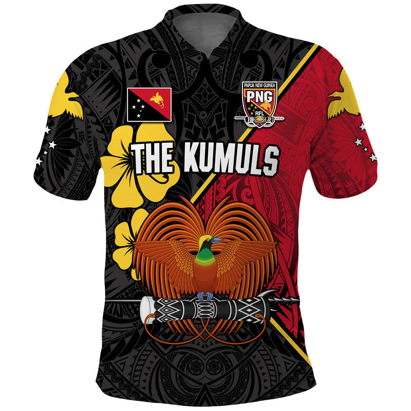 The Kumuls PNG Polo Shirt Papua New Guinea Polynesian Dynamic Style Black - Wonder Print Shop