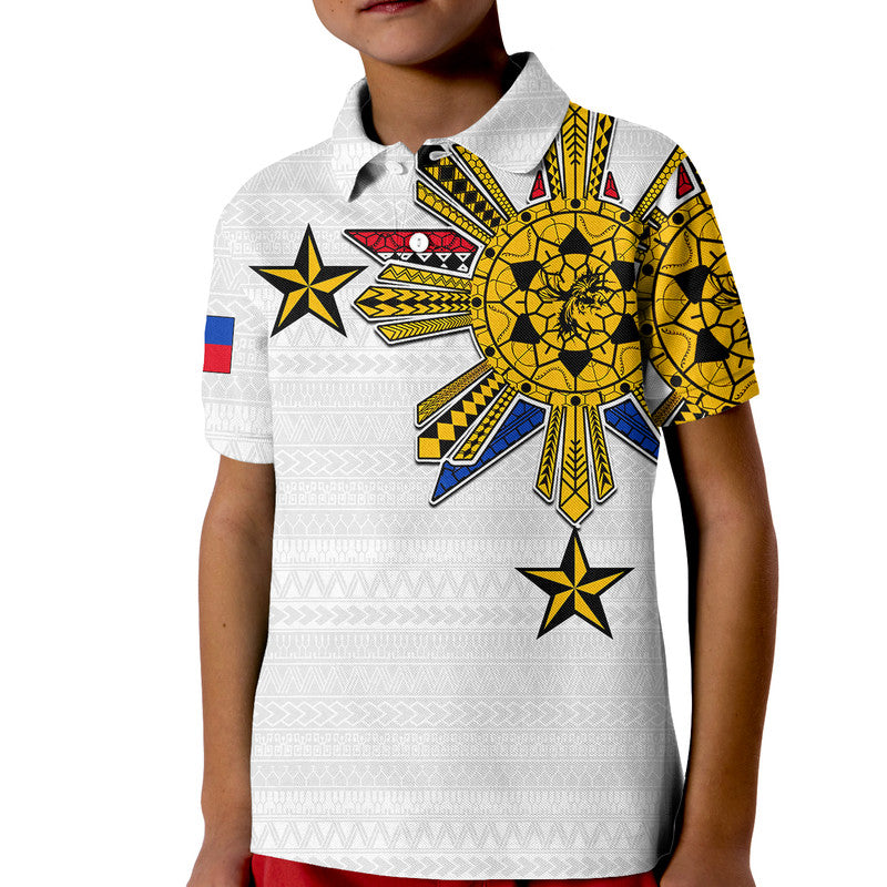 Custom Filipino Polo Shirt Tribal White Style LT6 - Wonder Print Shop