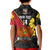 (Custom Text and Number) The Kumuls PNG Polo Shirt KID Papua New Guinea Polynesian Dynamic Style Black - Wonder Print Shop