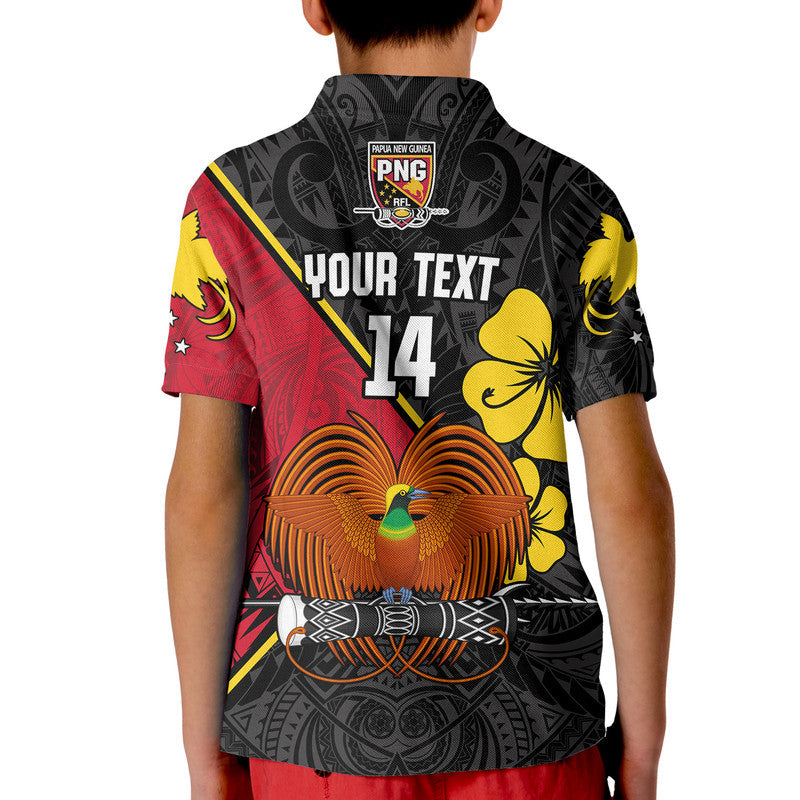 (Custom Text and Number) The Kumuls PNG Polo Shirt Papua New Guinea Polynesian Dynamic Style Black - Wonder Print Shop