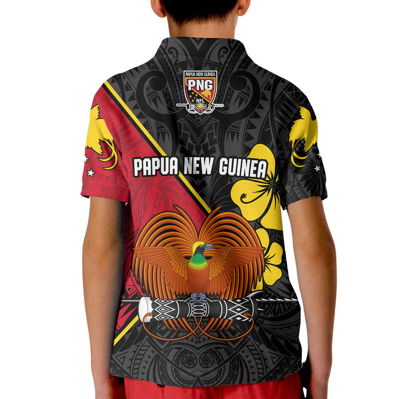 The Kumuls PNG Polo Shirt KID Papua New Guinea Polynesian Dynamic Style Black - Wonder Print Shop