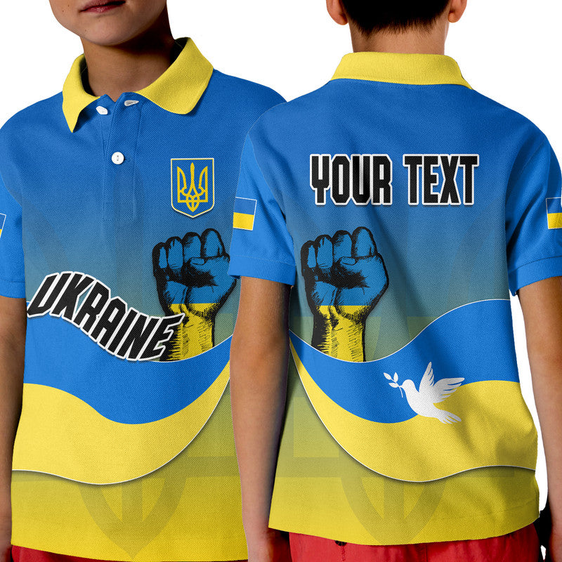 Custom Ukraine Polo Shirt KID National Flag Style - Wonder Print Shop