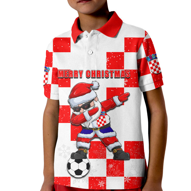 Croatia Christmas Santa Claus Dabbing Polo Shirt Replica Football Jersey LT6 - Wonder Print Shop