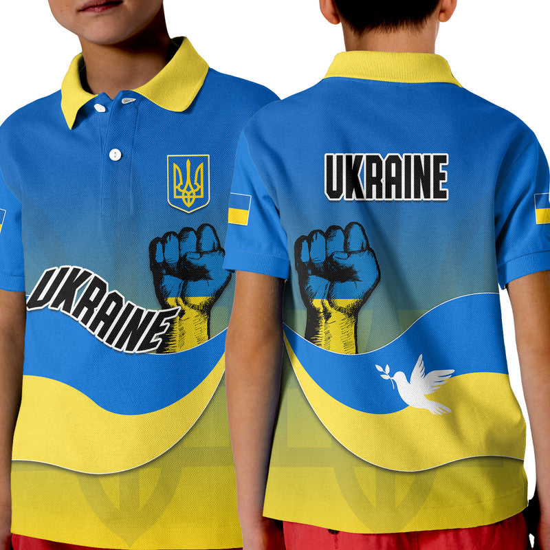 Ukraine Polo Shirt KID National Flag Style - Wonder Print Shop