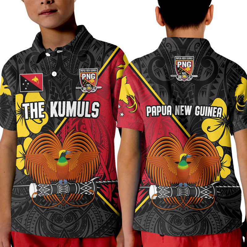 The Kumuls PNG Polo Shirt Papua New Guinea Polynesian Dynamic Style Black - Wonder Print Shop