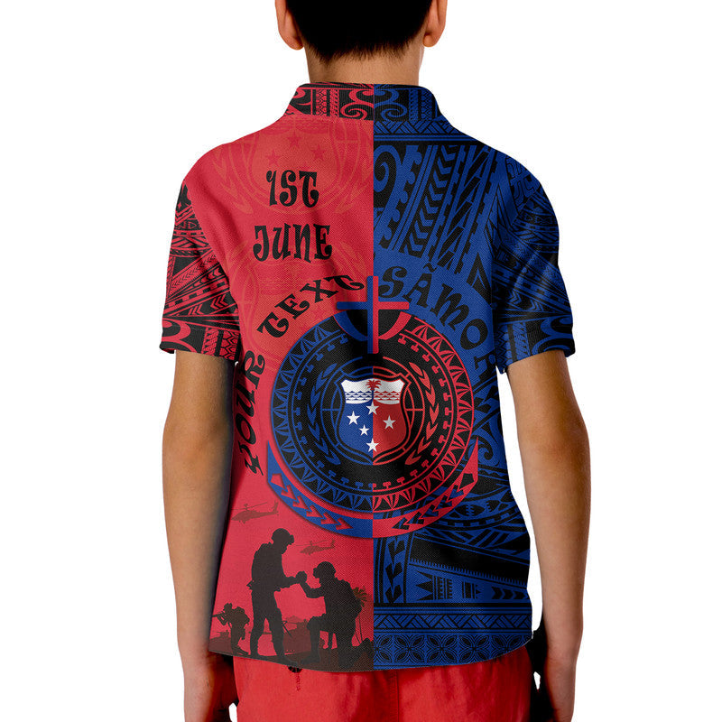 Custom Samoa Polo Shirt Independence Day Military Polynesian Pattern - Wonder Print Shop