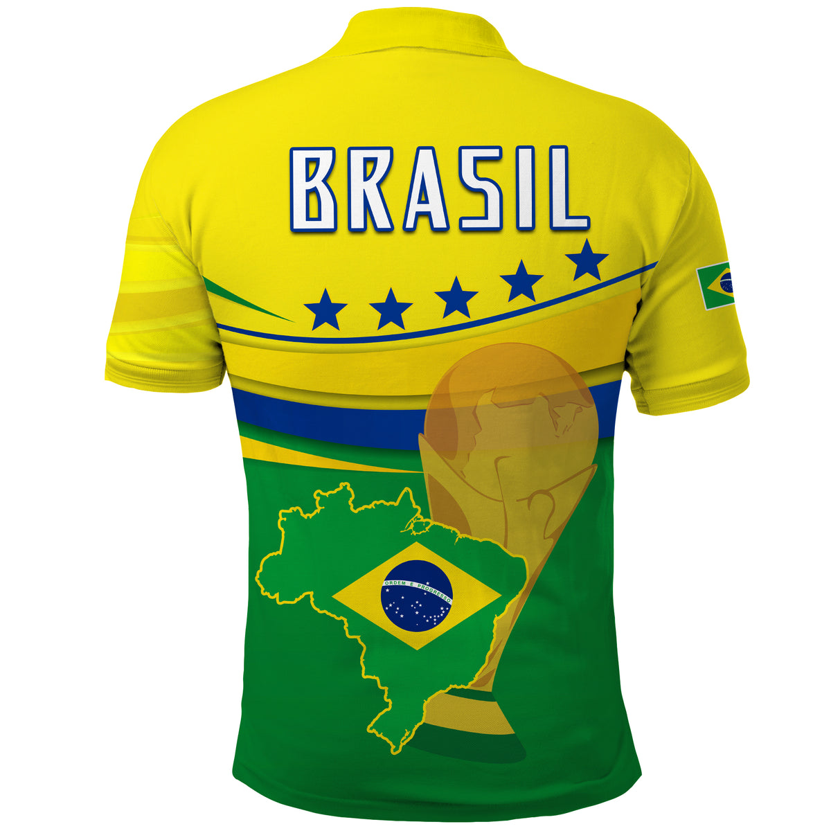 Brazil Football Polo Shirt Soccer Campeao Football 2022 Brasil Mix Map LT13 - Wonder Print Shop