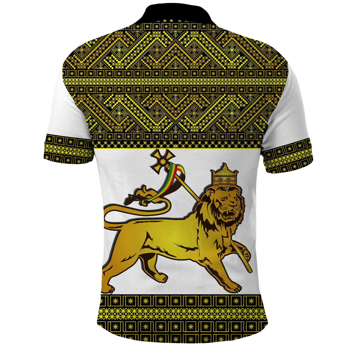 Ethiopia Tibeb Polo Shirt Royal Ethiopian Cross LT13 - Wonder Print Shop